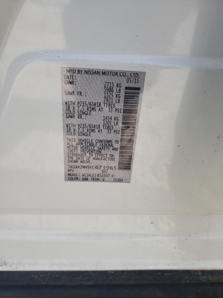 5N1AR2MN9FC673965 2015 Nissan Pathfinder S