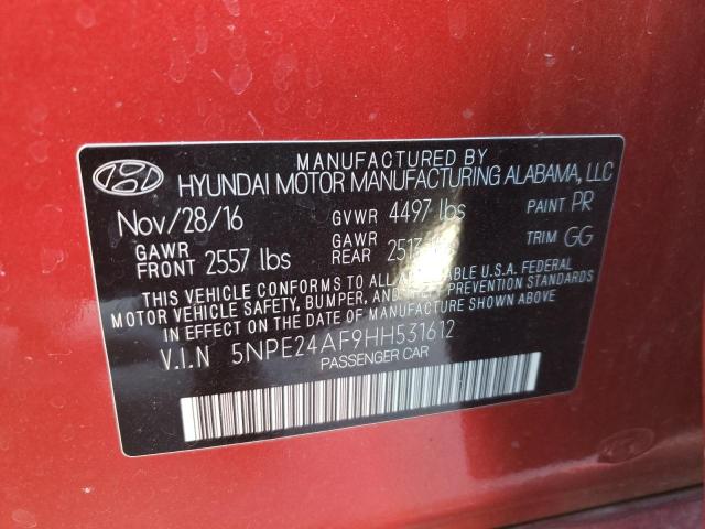 2017 Hyundai Sonata Se VIN: 5NPE24AF9HH531612 Lot: 56459444