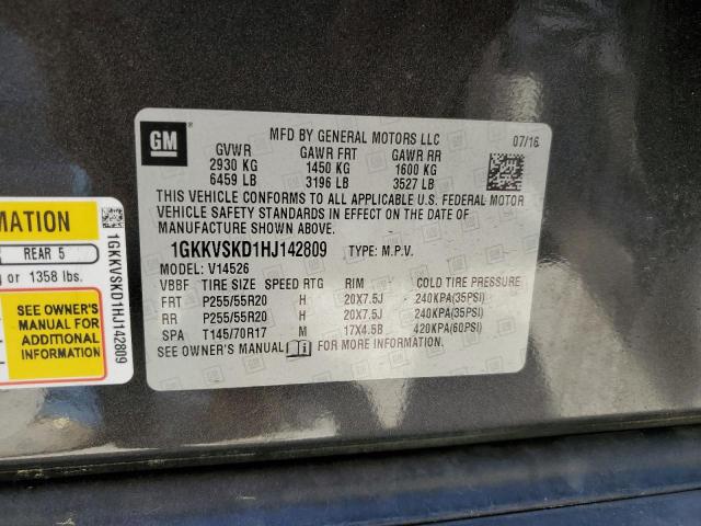 2017 GMC Acadia Limited Slt-2 VIN: 1GKKVSKD1HJ142809 Lot: 56574974