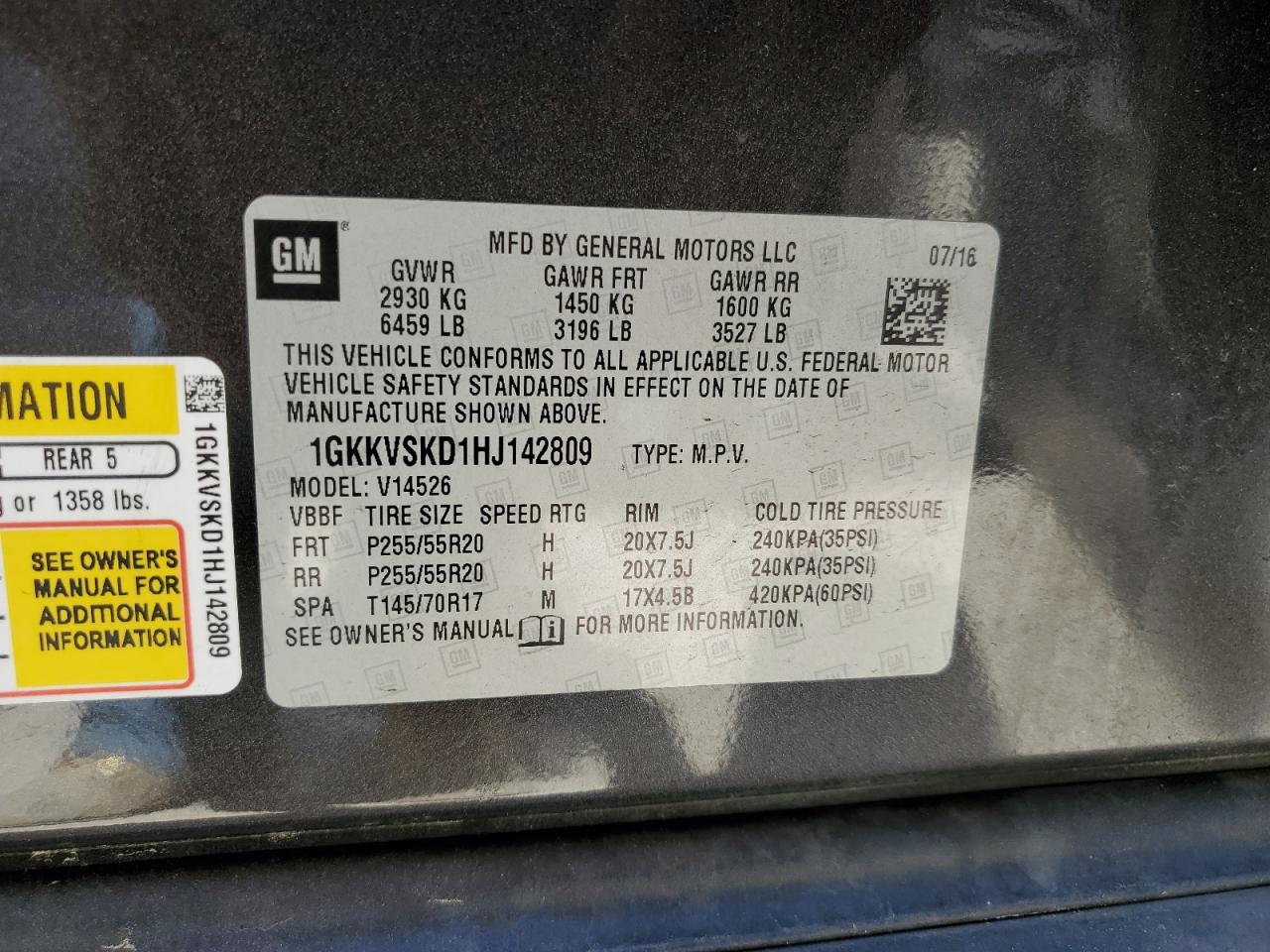 1GKKVSKD1HJ142809 2017 GMC Acadia Limited Slt-2