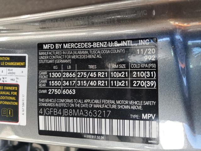 2021 Mercedes-Benz Gle 350 VIN: 4JGFB4JB8MA363217 Lot: 53708574