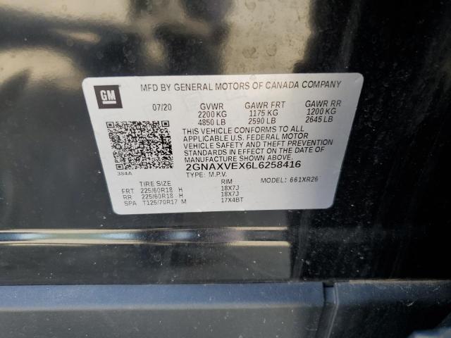 2020 Chevrolet Equinox Lt VIN: 2GNAXVEX6L6258416 Lot: 56209414