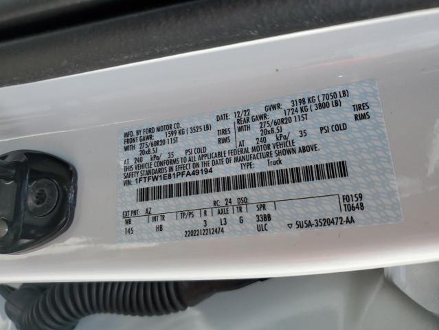 2023 FORD F150 SUPER - 1FTFW1E81PFA49194