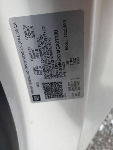 2021 Chevrolet Silverado C1500 VIN: 3GCNWAEK2MG327330 Lot: 55630674