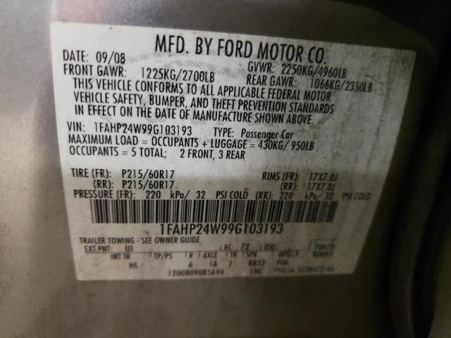 2009 Ford Taurus Sel VIN: 1FAHP24W99G103193 Lot: 56944714