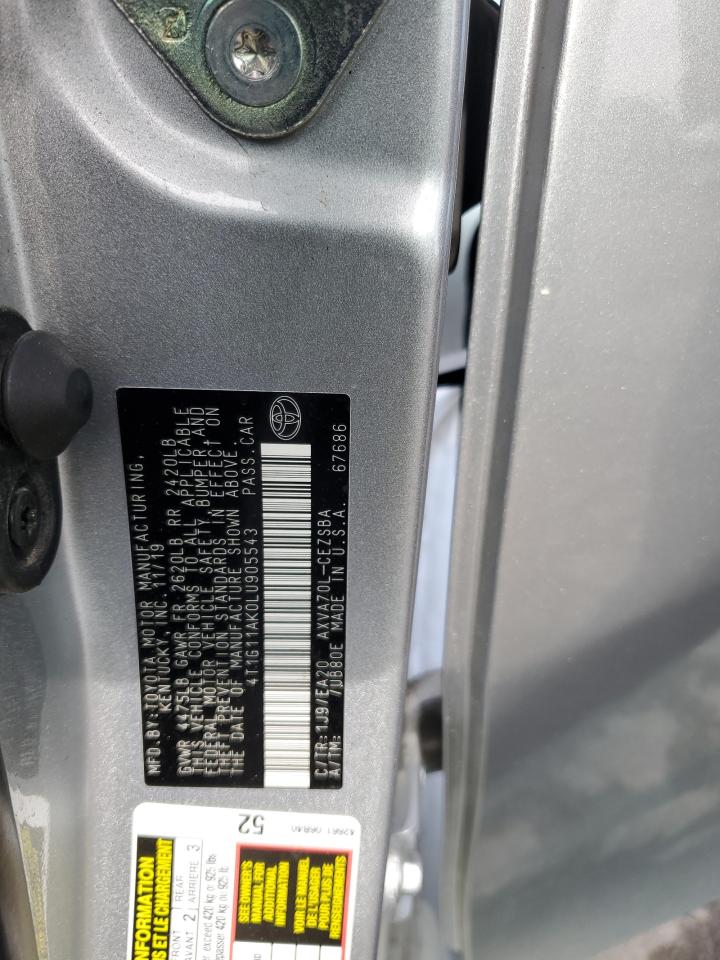 4T1G11AK0LU905543 2020 Toyota Camry Se