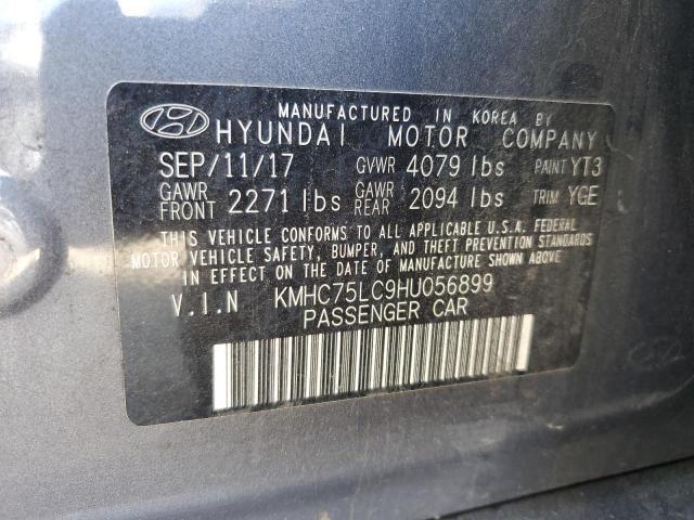 2017 Hyundai Ioniq Sel VIN: KMHC75LC9HU056899 Lot: 54061104