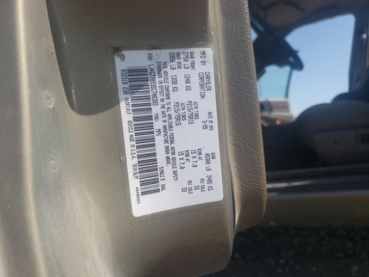 1J4GZ78S3SC706393 1995 Jeep Grand Cherokee Limited