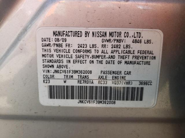 2009 Infiniti G37 VIN: JNKCV61F39M362008 Lot: 56102534
