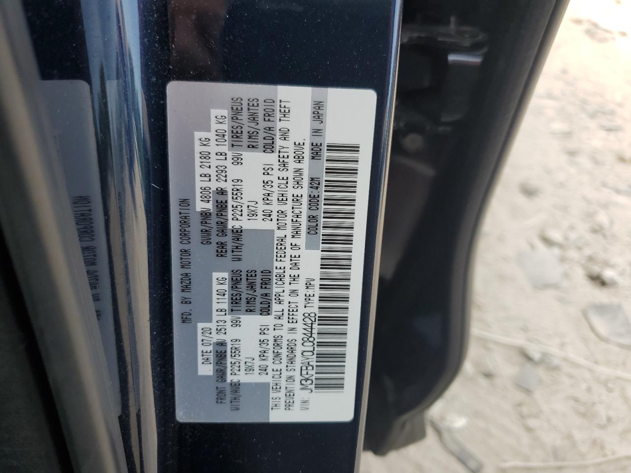 JM3KFBAY0L0844428 2020 Mazda Cx-5 Grand Touring Reserve