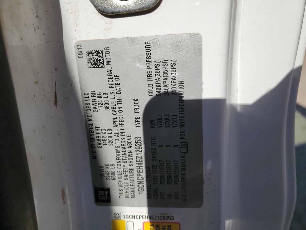 1GCNCPEH4EZ129253 2014 Chevrolet Silverado C1500