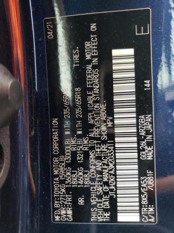 2021 Lexus Rx 350 L VIN: JTJHZKFA3M2033411 Lot: 53294544