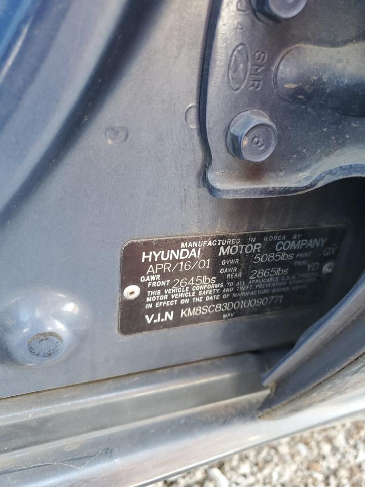 KM8SC83D01U090771 2001 Hyundai Santa Fe Gls