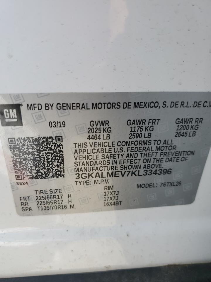 3GKALMEV7KL334396 2019 GMC Terrain Sle