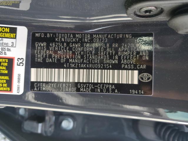 VIN 4T1KZ1AK4RU092154 2024 Toyota Camry, Trd no.12