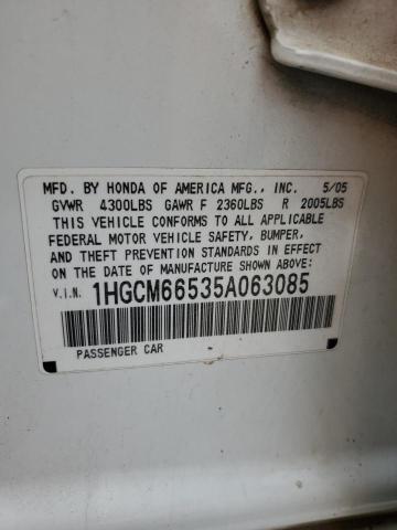 2005 Honda Accord Ex VIN: 1HGCM66535A063085 Lot: 56895034