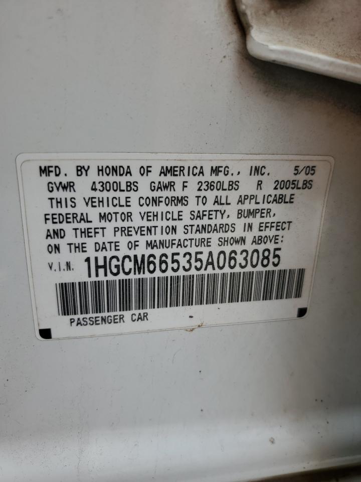 1HGCM66535A063085 2005 Honda Accord Ex