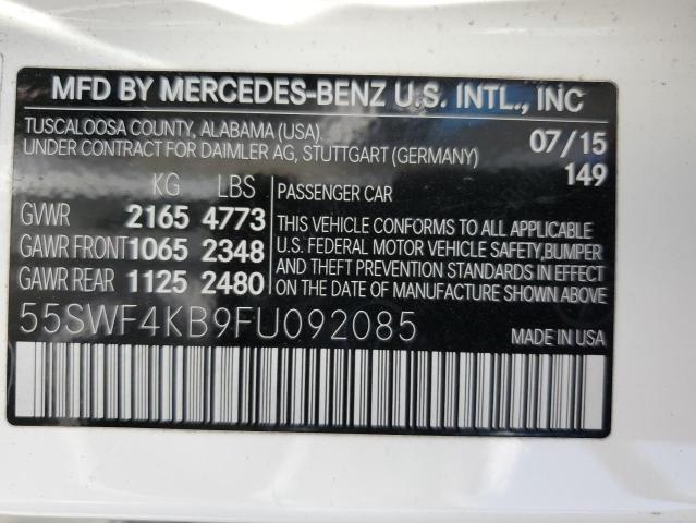 VIN 55SWF4KB9FU092085 2015 Mercedes-Benz C-Class, 3... no.13