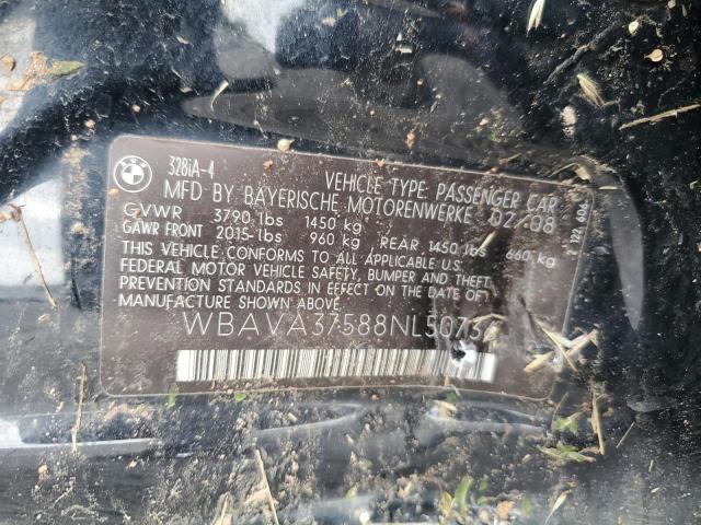 2008 BMW 328 I VIN: WBAVA37588NL50736 Lot: 54807974