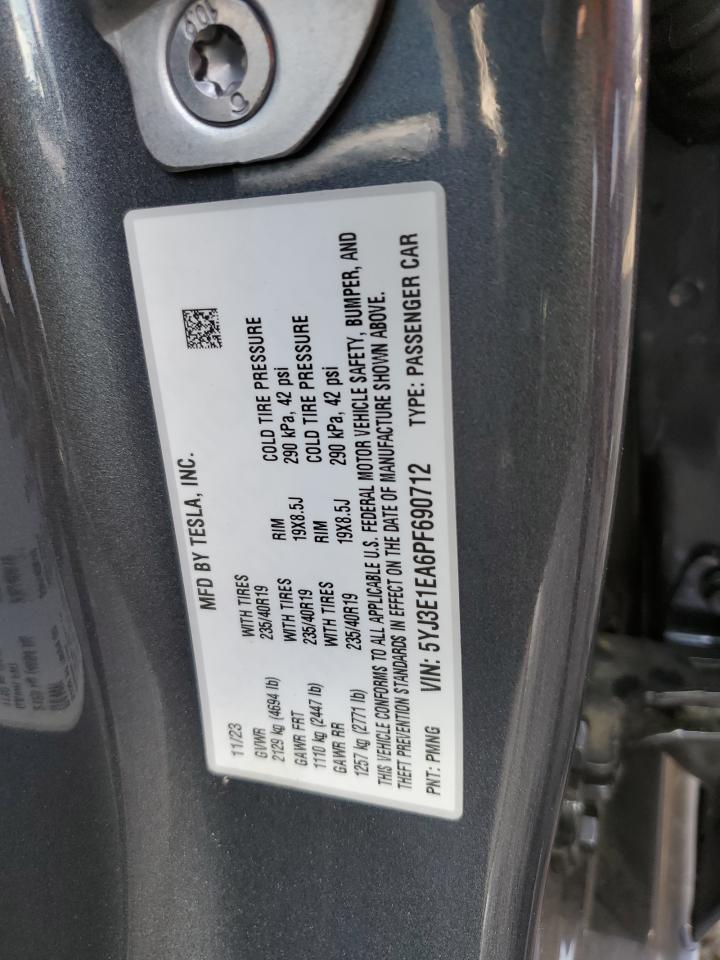 5YJ3E1EA6PF690712 2023 Tesla Model 3