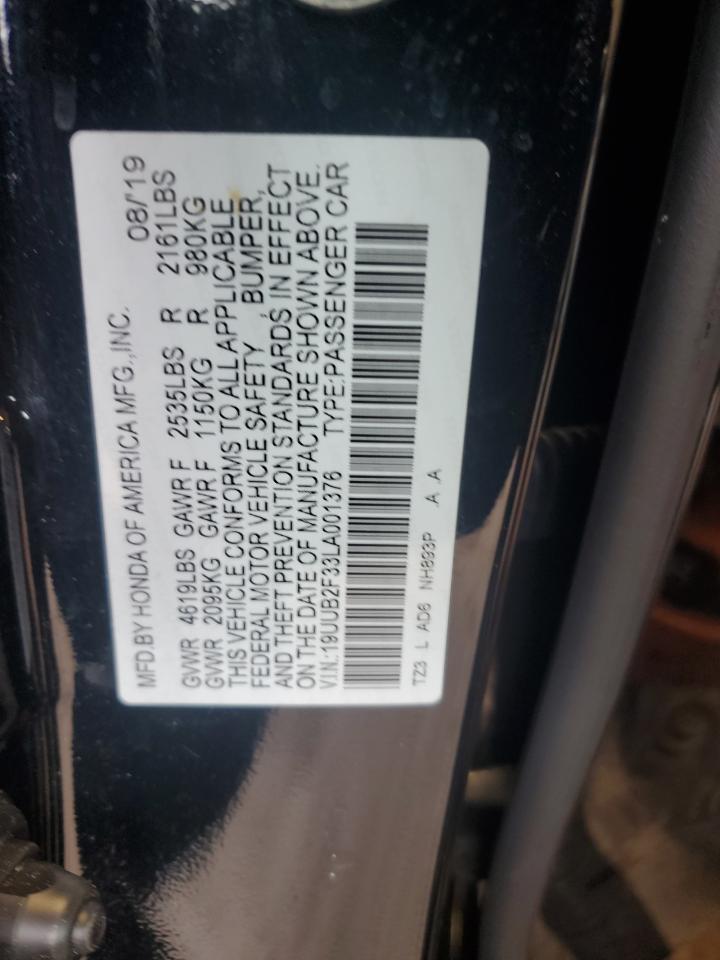 19UUB2F33LA001376 2020 Acura Tlx