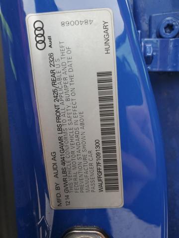 2015 Audi S3 Prestige VIN: WAUFFGFF7F1091300 Lot: 55926514