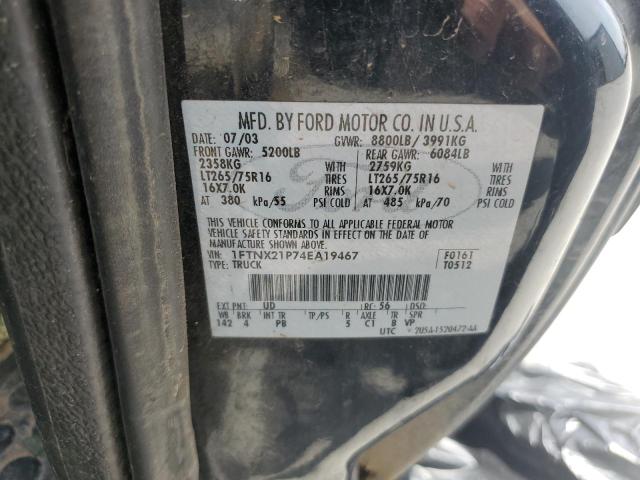 2004 Ford F250 Super Duty VIN: 1FTNX21P74EA19467 Lot: 56508764