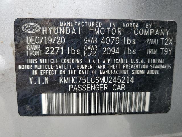 2021 Hyundai Ioniq Se VIN: KMHC75LC6MU245214 Lot: 54161594