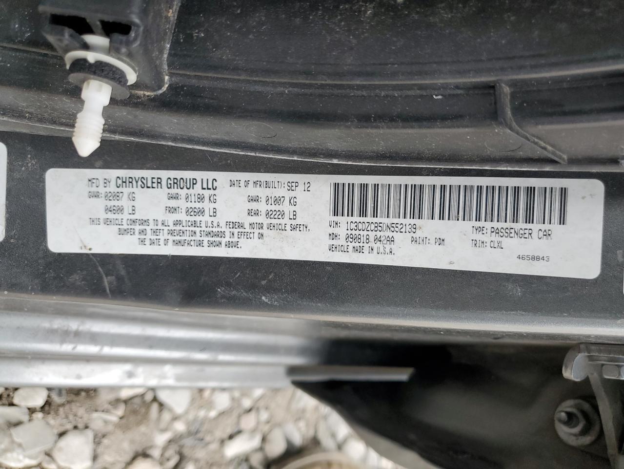 1C3CDZCB5DN552139 2013 Dodge Avenger Sxt