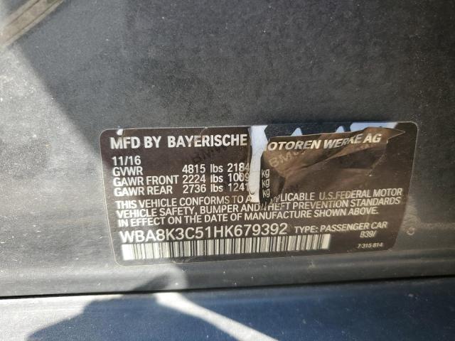 2017 BMW 330 Xi VIN: WBA8K3C51HK679392 Lot: 56671454
