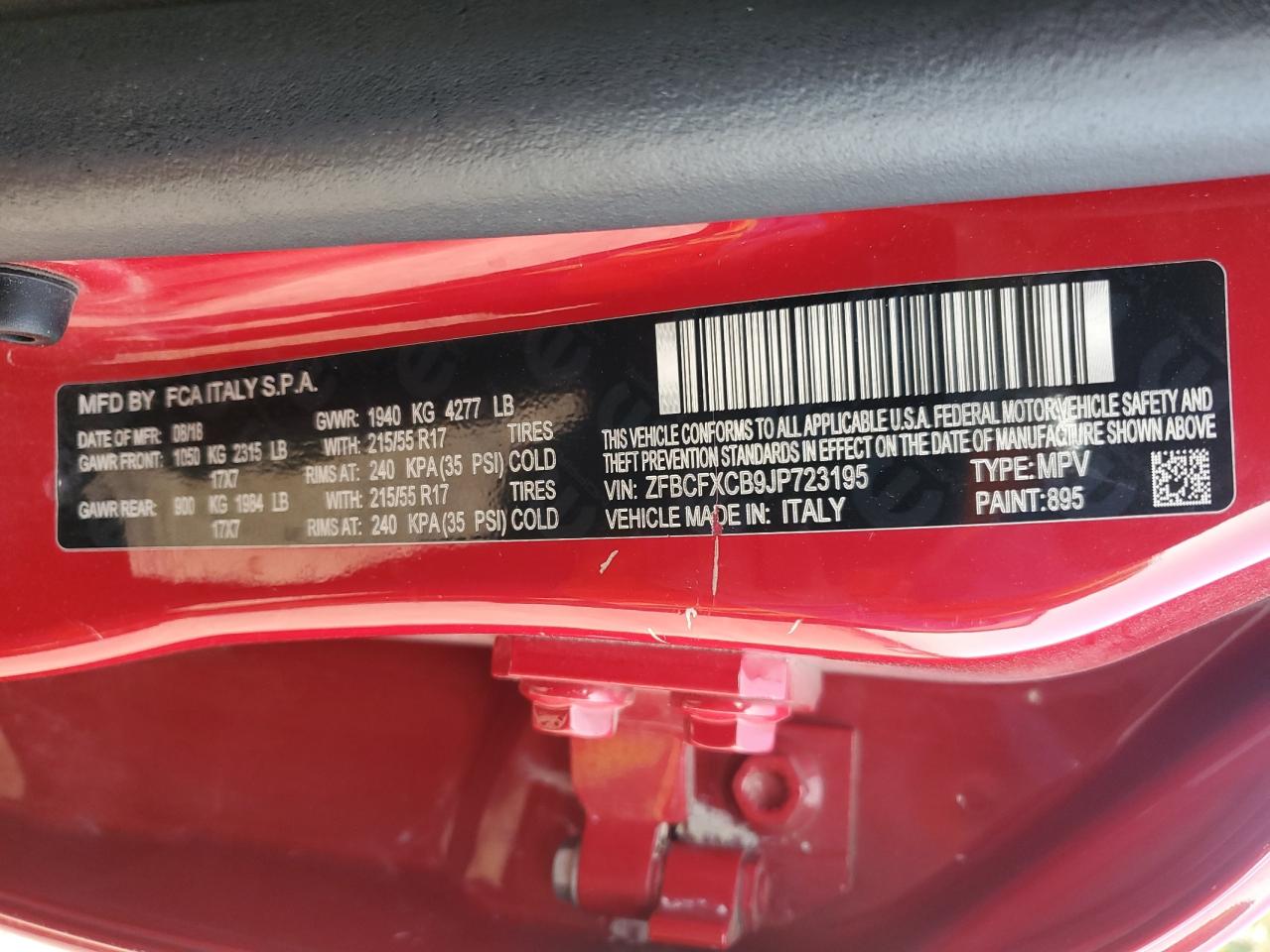 ZFBCFXCB9JP723195 2018 Fiat 500X Trekking