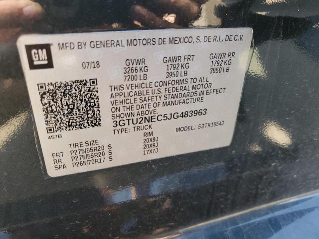 2018 GMC Sierra K1500 Slt VIN: 3GTU2NEC5JG483963 Lot: 55338914