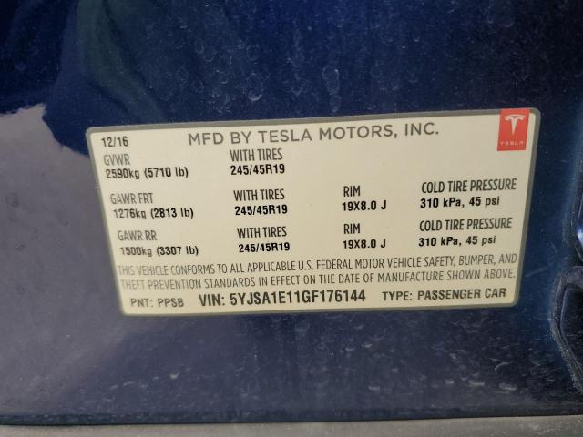 2016 Tesla Model S VIN: 5YJSA1E11GF176144 Lot: 56093204