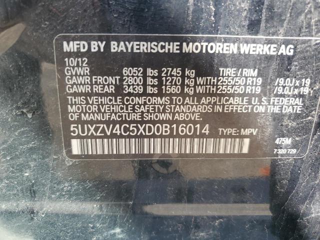 VIN 5UXZV4C5XD0B16014 2013 BMW X5, Xdrive35I no.14