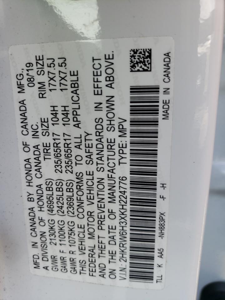2HKRW6H3XKH224776 2019 Honda Cr-V Lx