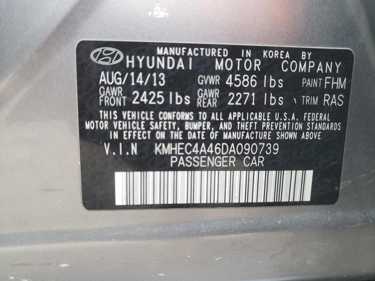 KMHEC4A46DA090739 2013 Hyundai Sonata Hybrid