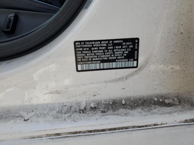 2015 Volkswagen Passat S VIN: 1VWAT7A39FC020488 Lot: 55081954