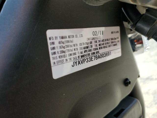 2011 YAMAHA XVS1300 CU JYAVP33E7BA003691
