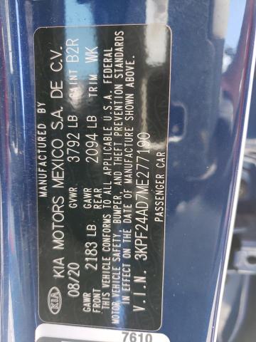 2021 Kia Forte Fe VIN: 3KPF24AD7ME277190 Lot: 52978604