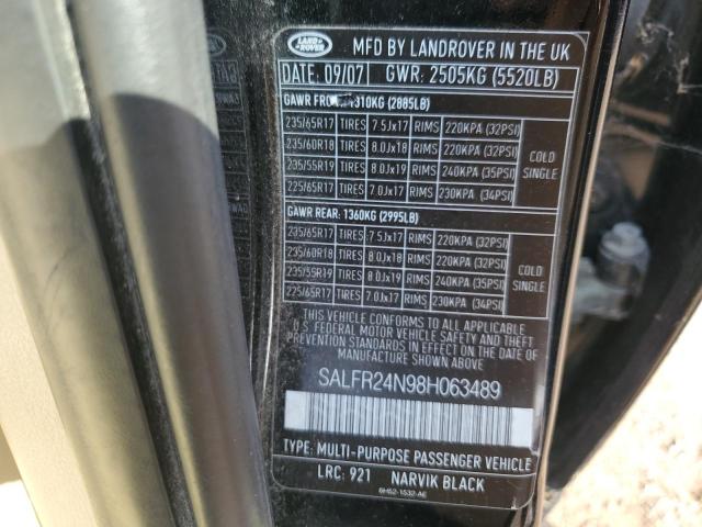 2008 Land Rover Lr2 Hse VIN: SALFR24N98H063489 Lot: 55680144