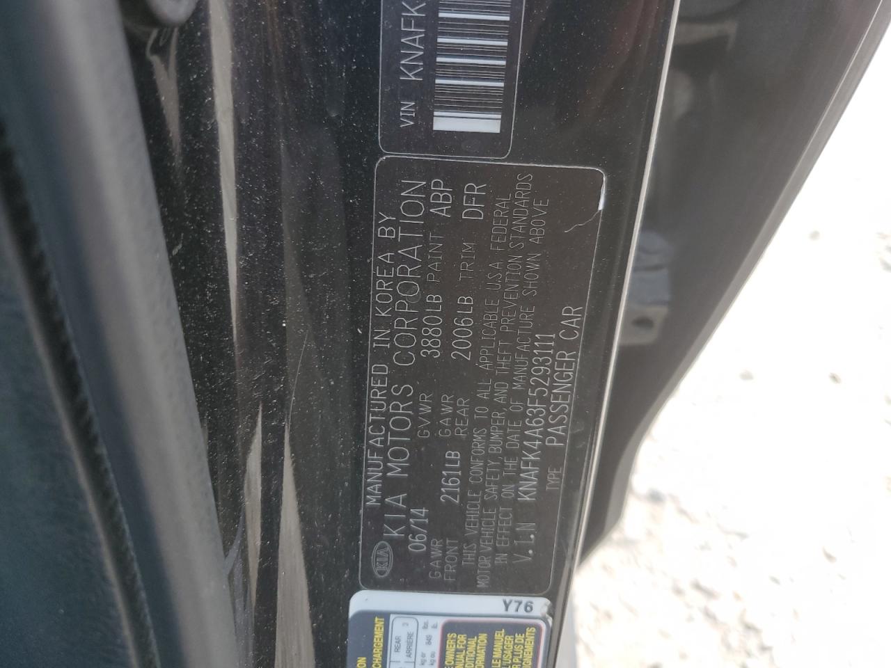 KNAFK4A63F5293111 2015 Kia Forte Lx