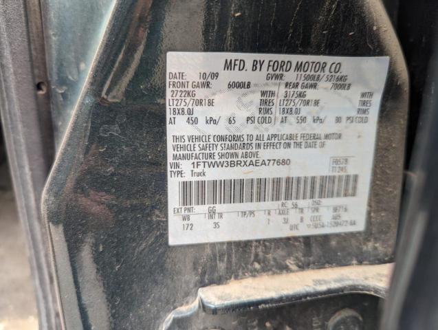 2010 Ford F350 Super Duty VIN: 1FTWW3BRXAEA77680 Lot: 56169574