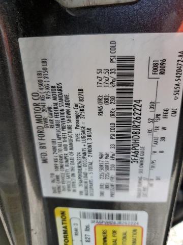 2018 FORD FUSION SE - 3FA6P0HD8JR262224