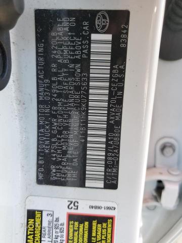 4T1B11HK9KU775633 2019 TOYOTA CAMRY - Image 13