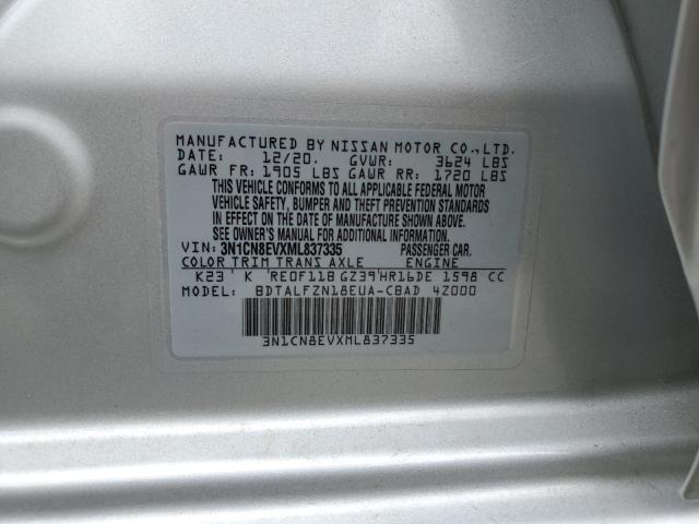 VIN 3N1CN8EVXML837335 2021 NISSAN VERSA no.12