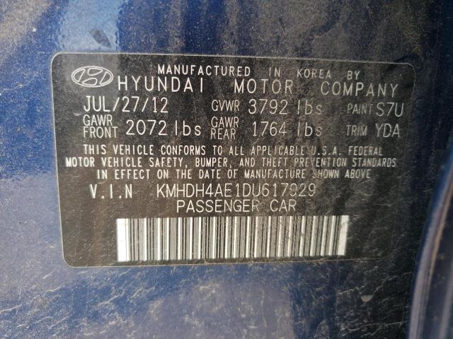 2013 Hyundai Elantra Gls VIN: KMHDH4AE1DU617929 Lot: 56065014