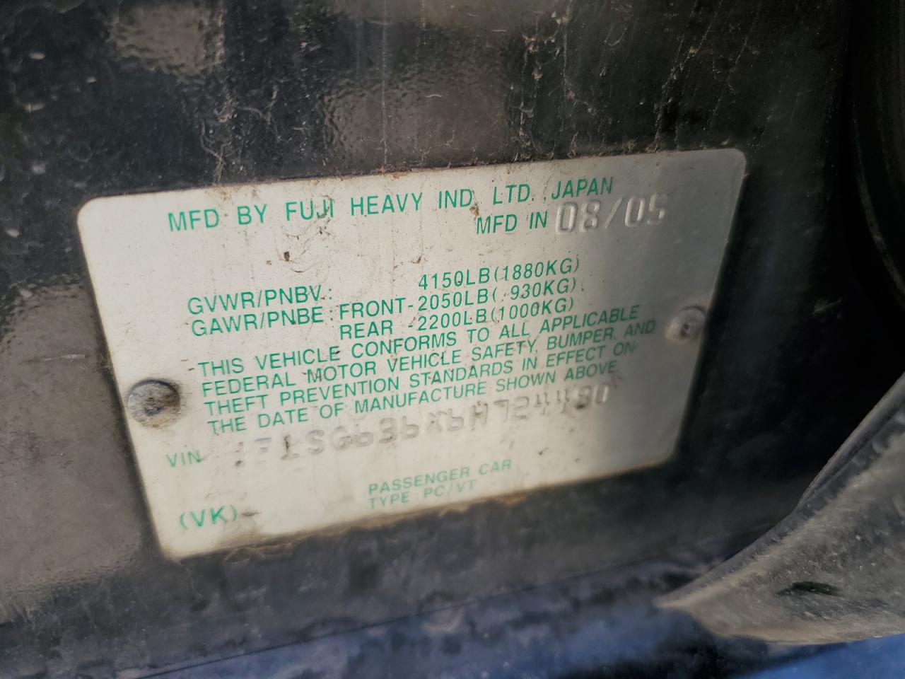 JF1SG636X6H724480 2006 Subaru Forester 2.5X