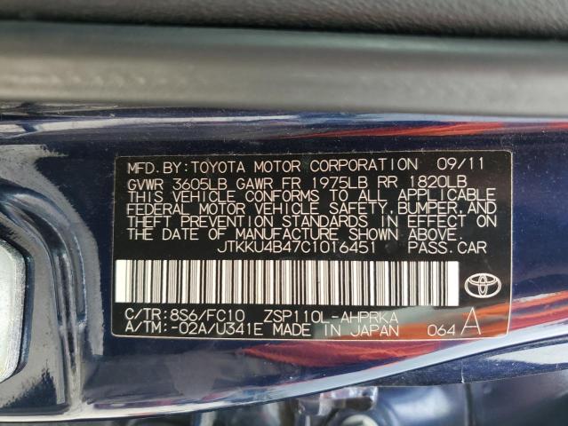 2012 Toyota Scion Xd VIN: JTKKU4B47C1016451 Lot: 53333454