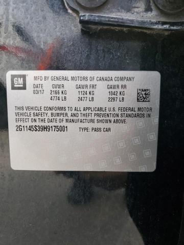 2017 Chevrolet Impala Premier VIN: 2G1145S39H9175001 Lot: 55598344