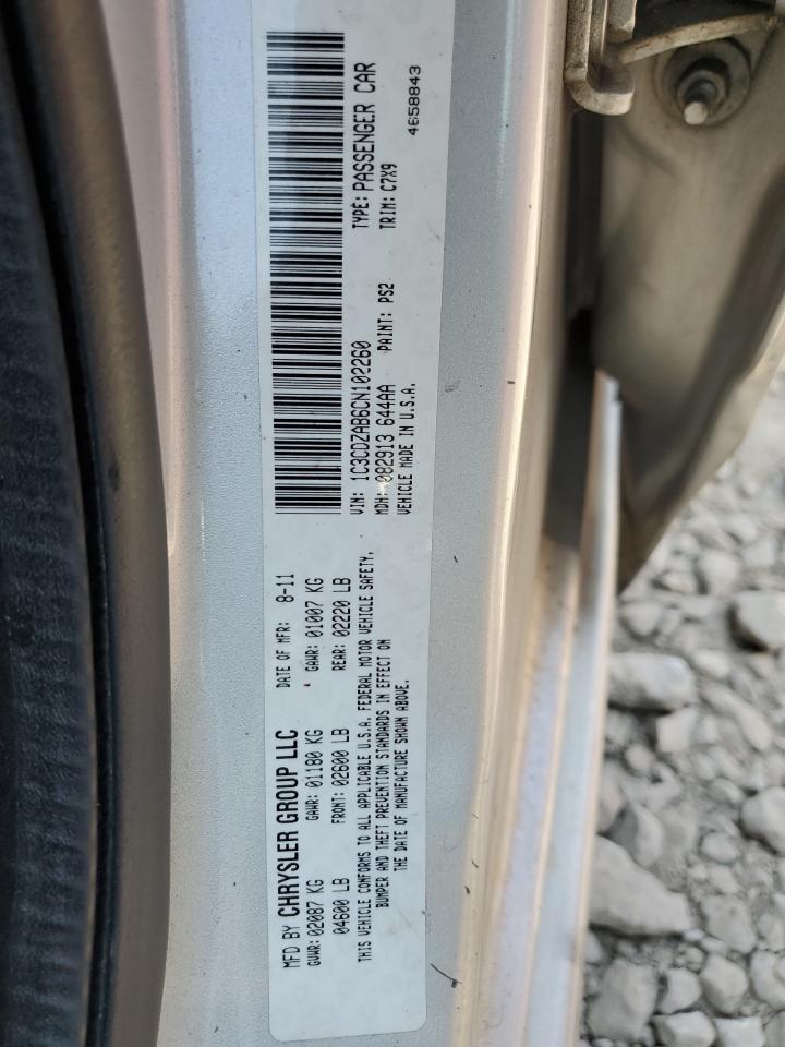 1C3CDZAB6CN102260 2012 Dodge Avenger Se